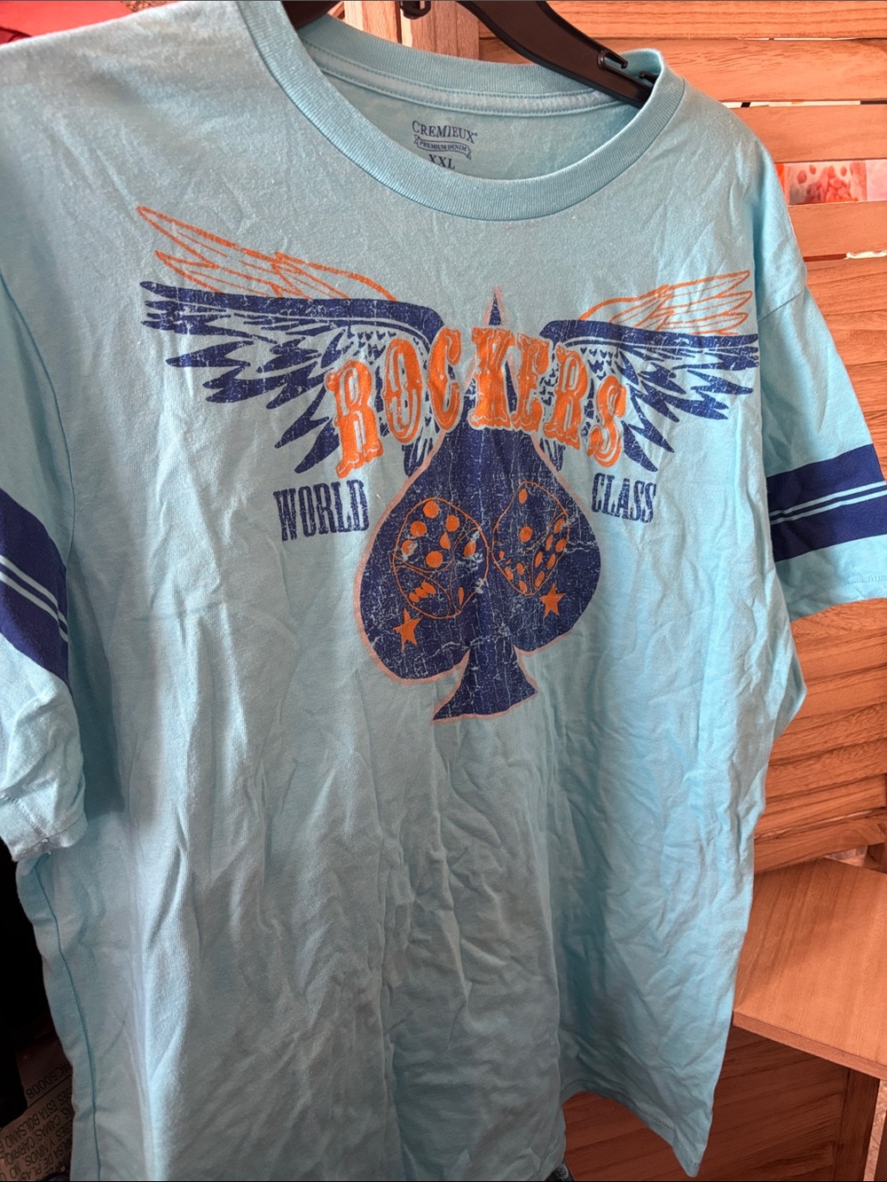 Daniel Cremieux Blue Graphic 'Rockers' Tee with Navy & Orange Print XXL